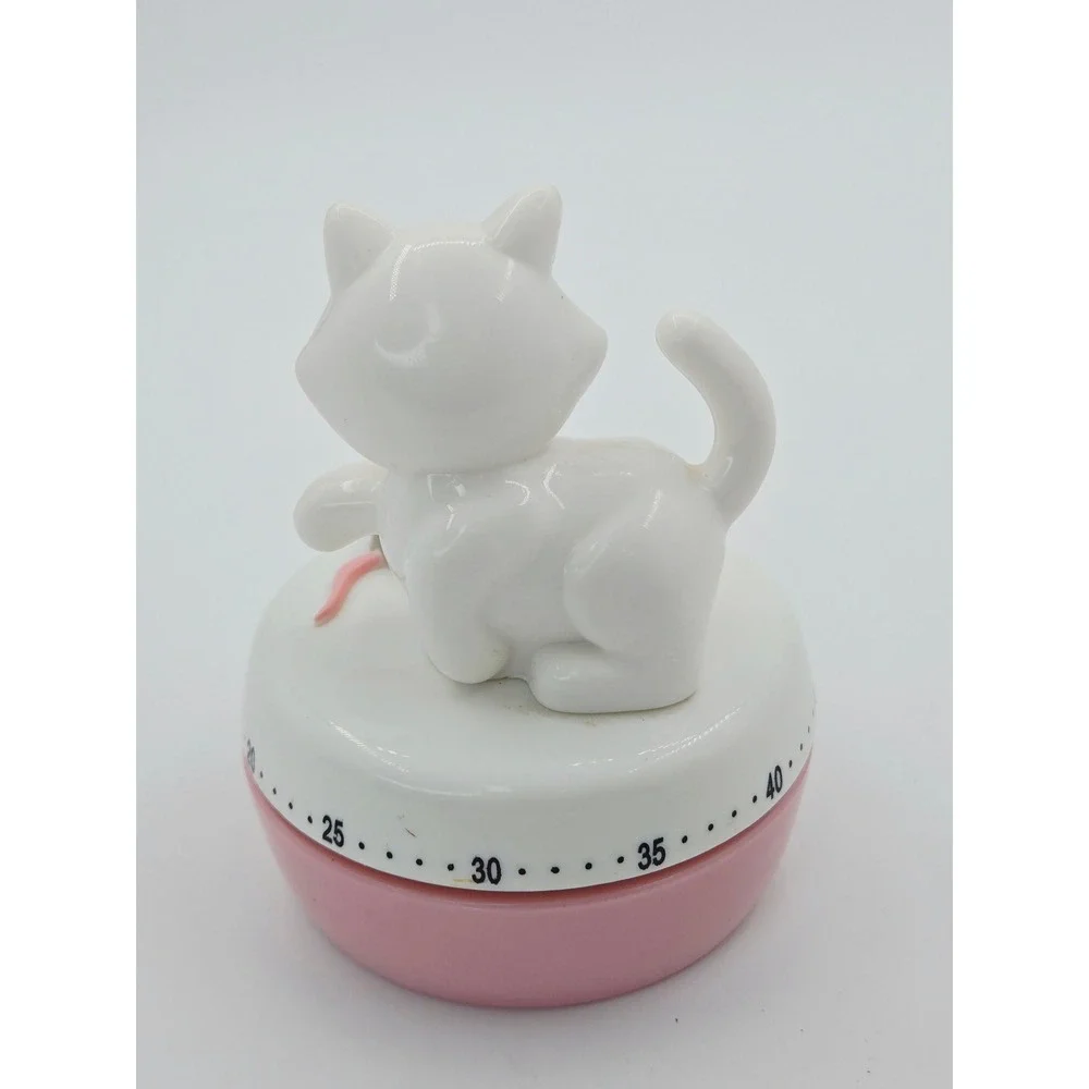 Joie Meow Cat and‎ Mouse 60 Minute Mechanical Kitchen Timer Pink White